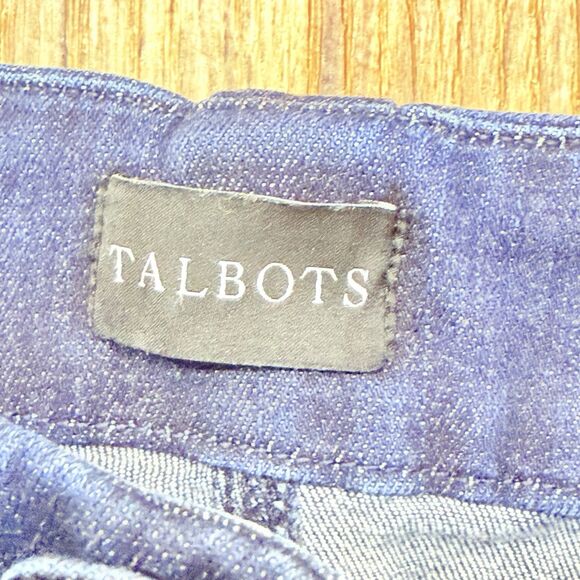 Talbots Jeans Womens 12 Wide Leg Button Denim Trouser High Rise - Picture 13 of 15